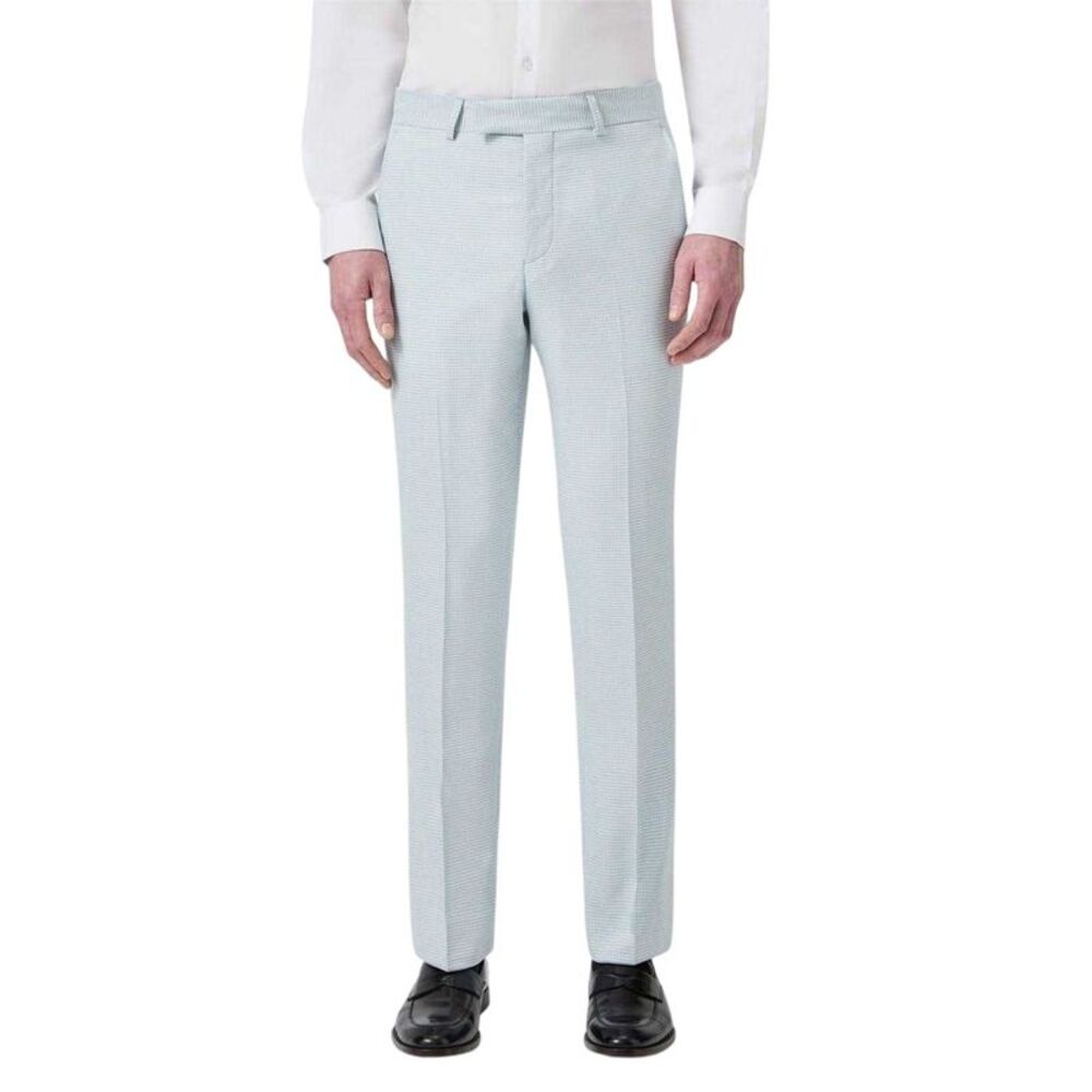 Twisted Tailor Mens Lansdown Puppytooth Slim Pants / Blue